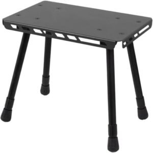 2-in-1 Aluminum Alloy Folding Table & Stool – Portable Outdoor Chair for Camping, Picnics & Practical Use(Black)