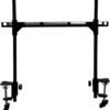 Camping Hanging Rack,2-Tier Clamp-On Camp Table Organizer, Black, Foldable Cookware Organizer for Picnic, Barbecue (Small Size with 4 Hooks and a Tabletop) 13.8" L x 21.7" H x 2"