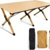 Folding Camping Table, Lightweight Roll-Up Table Aluminum Low Portable Picnic Table with Carrying Bag for Outdoor, Beach, Picnic, Backyards, BBQ and Party, 45.2''D x 23.6''W x 17.3''H
