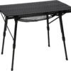 Camping Table Foldable Portable with Adjustable Legs, Aluminum Folding Table Roll Up Table with Carrying Bag for Outdoor, Beach, Picnic, Backyards, BBQ and Party, Black