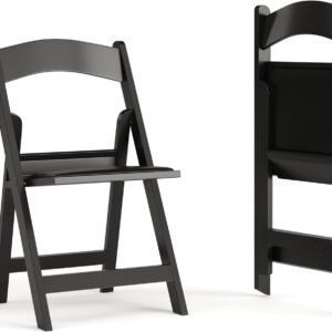 Series Folding Chair - Black Resin - 2 Pack 800LB Weight Capacity Comfortable Event Chair - Light Weight Folding Chair
