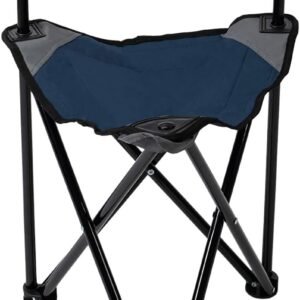 Lightweight Portable Tripod Camp Chair, Includes Carry Bag,polyester,steel - Navy/Gray