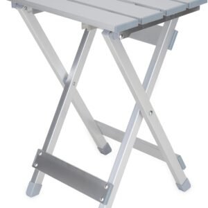 Aluminum Small Outdoor Side Table - Folding Camping Table Supports Up to 130lb - Features Durable Aluminum Construction - Collapses for Easy RV Storage