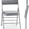 2 Pack Folding Chairs with  Padded Cushion and Back, Commercial Grade Metal Chairs with Comfortable  Leather Cushion for Home and Office, for Indoor and Outdoor Events
