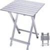 Folding Camping Table - Lightweight Aluminum Portable Picnic Table, 18.5x18.5x24.5 Inch for Cooking, Beach, Hiking, Travel, Fishing, BBQ, Indoor Outdoor Small Foldable Camp Tables