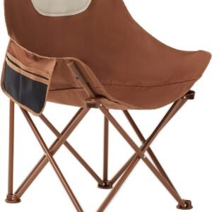 Portable Lightweight Compact Camping Foldable Chair with Carry Bag for Hiking Fishing Beach Brown