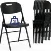 8 Pack Thicker 800 LBS Black Folding Chairs, Commercial Grade Folding Chair, Foldable Chairs for Events