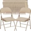 Khaki Folding Chairs 20 Pack with Padded Cushion and Back, Portable Duty Metal Frame Commercial Seat, Foldable Indoor Outdoor Chairs for Office Party Events Kitchen Dinning Wedding, 330-LBS Capacity