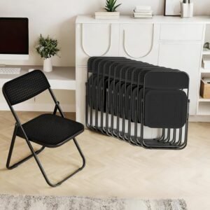 Folding Chairs, lb Capacity Steel Frame, Foldable for Indoor Outdoor Party,12-Pack,Black