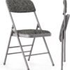 Commercial Grade Folding Chair with Padded Fabric Cushion（16"X16" |Double-hinged Legs Luxury Style|4.5kg Capacity Max Weight 150Kg for Home and Office,Indoor and Outdoor Events (2, Fabric-Grey)