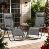 Patio Zero Gravity Chair Outdoor Folding Lounge Chair Recliners Adjustable Lawn Lounge Chair with Pillow for Poolside, Yard and Camping (Grey)